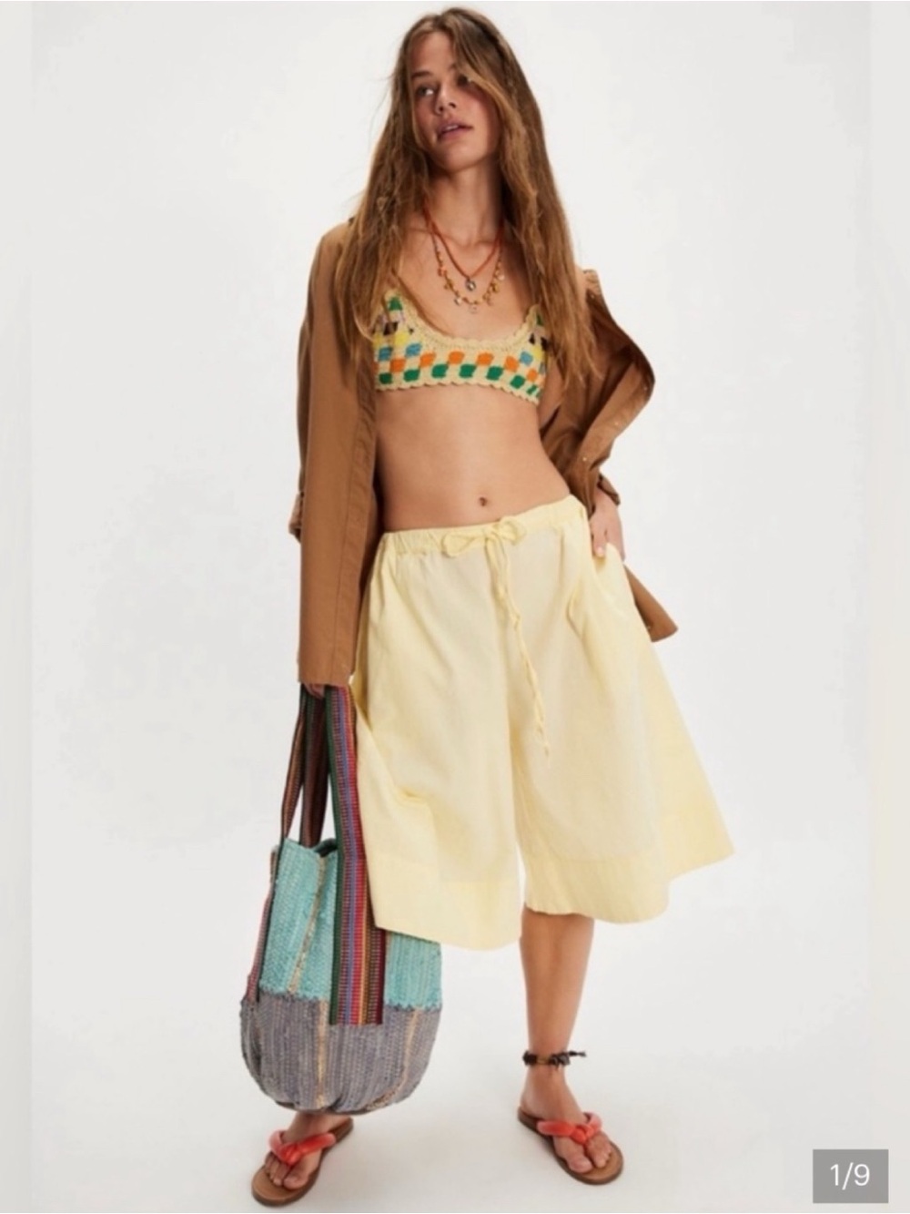 FREE PEOPLE Free-Est Yellow Elastic Waist Culottes Pant! ☀️ - Picture 7 of 17